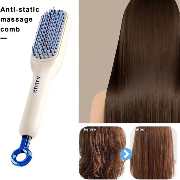 Self Cleaning Magic Hair Brush, One-click Cleaning Telescopic Hair Comb – (random Color)