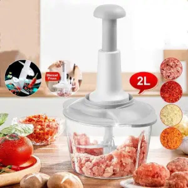 Food Hand Pat Manual Food Processor Chopper Cutter Vegetables and Spices Chopper